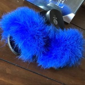 Faux Fur Slides